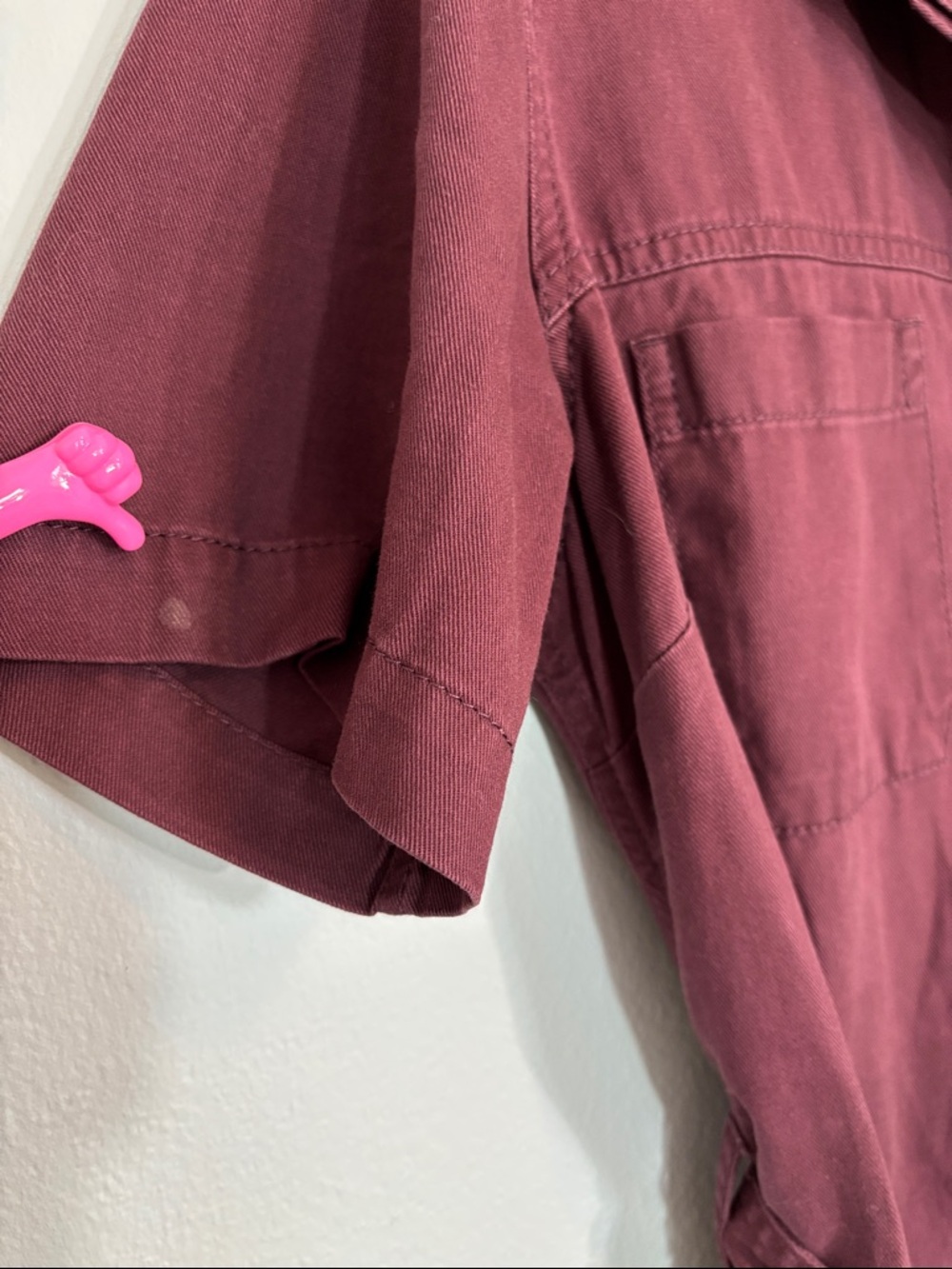 Old Navy Short-Sleeve Utility Jumpsuit in Burgundy/Wine color - Picture 7 of 10